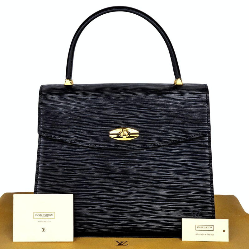 Louis Vuitton Epi Malesherbes M52372 Handbag Leather Noir Black