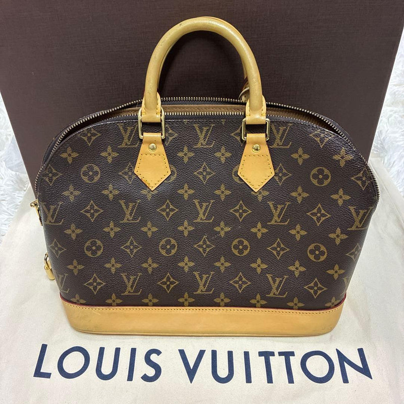 Louis Vuitton Monogram Alma Handbag Brown Leather Code 945