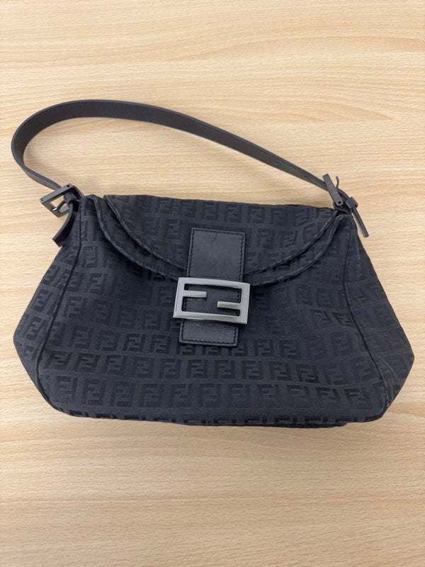 Fendi Mamma Bucket Zucchino Handbag Black