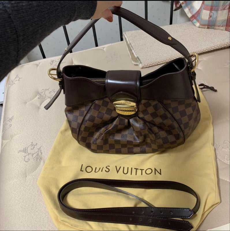 Louis Vuitton Damier Sistina Mm Shoulder Bag Canvas Brown