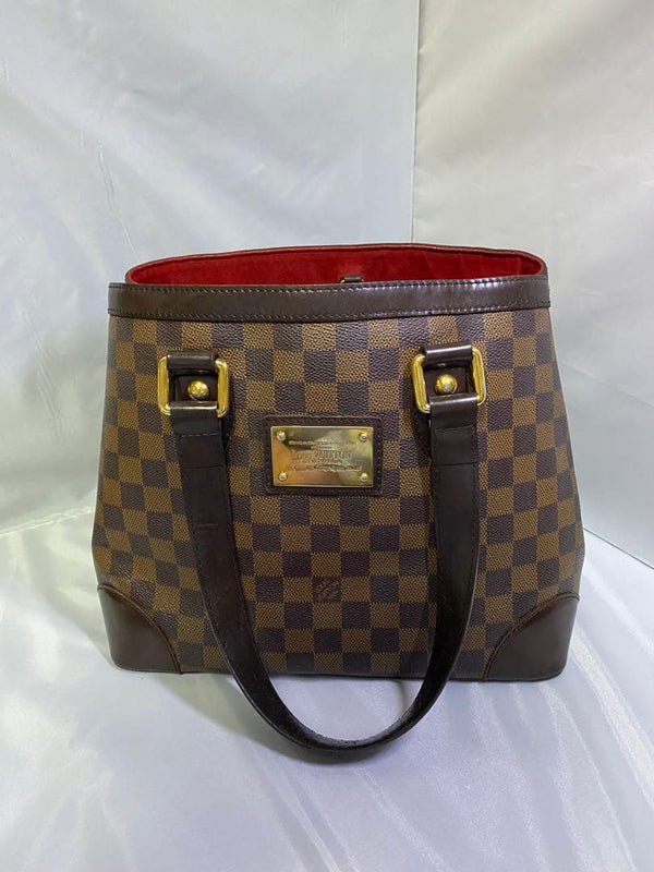 Louis Vuitton Hampstead Pm Tote Bag Damier Canvas Brown Handbag Shoulder