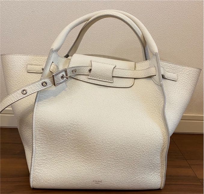 Celine Big Bag Handbag Grained Calfskin White Tote Shoulder Bag