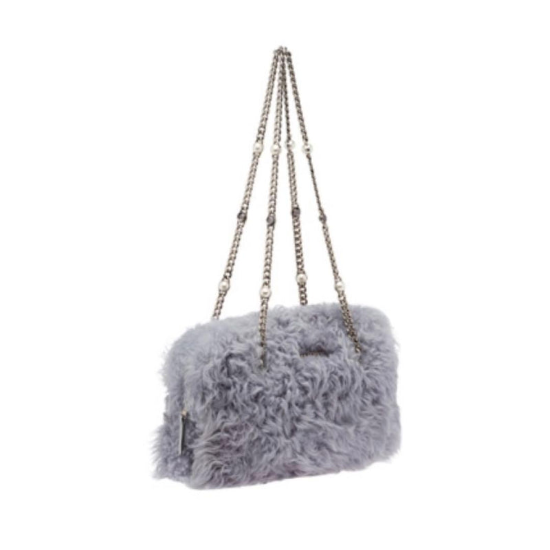 Miu Miu Shoulder Bag Fur Gray Chain Strap