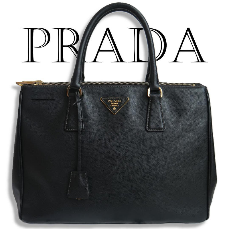 Prada Galleria Handbag Saffiano Leather Black Tote Bag