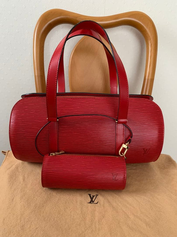 Louis Vuitton Epi Soufflot Handbag Red Leather