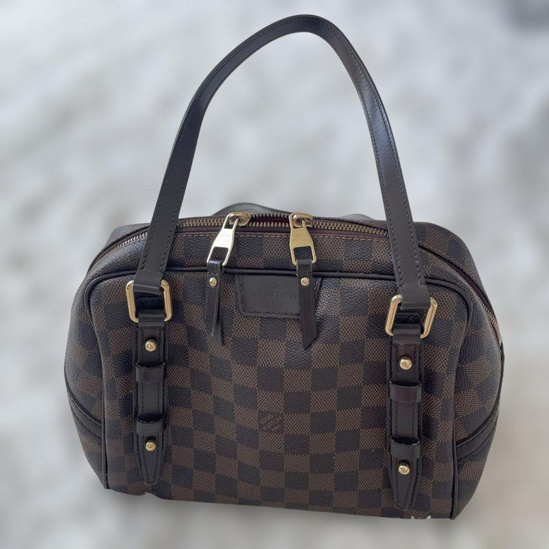 Louis Vuitton Damier Rivington Pm Shoulder Bag Brown Leather