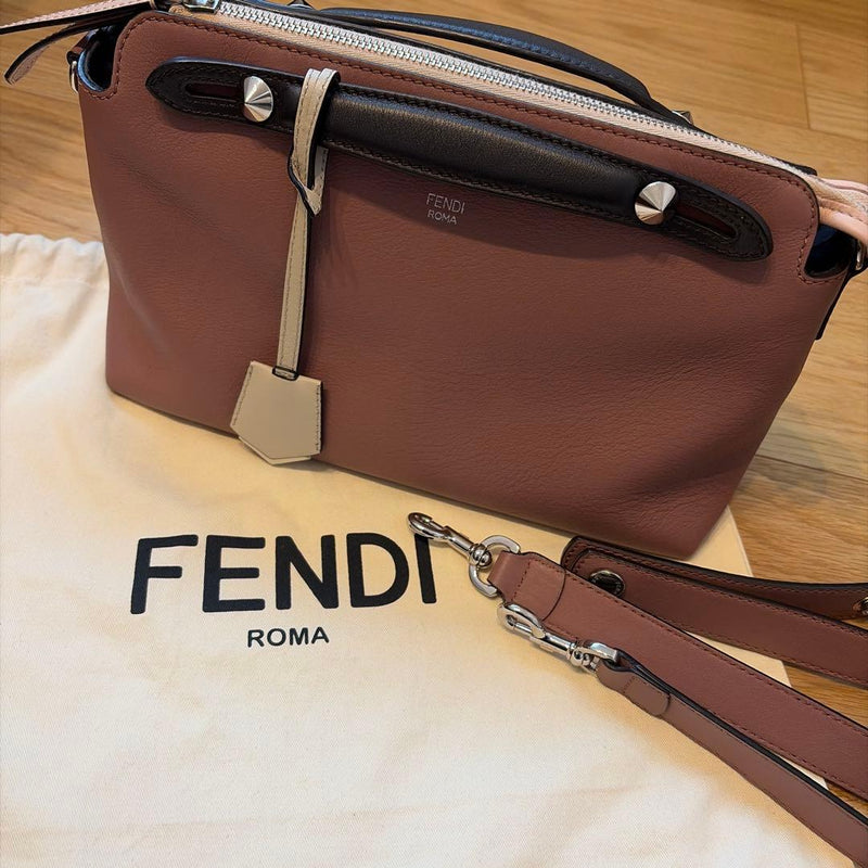 Fendi By The Way Shoulder Bag Handbag Pink Leather
