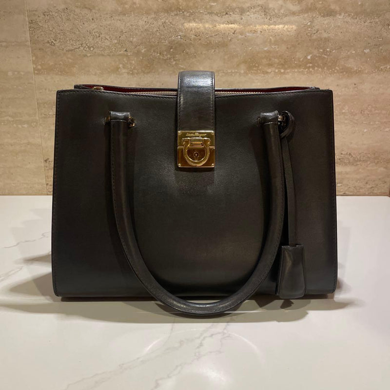 Handbag Leather Gray