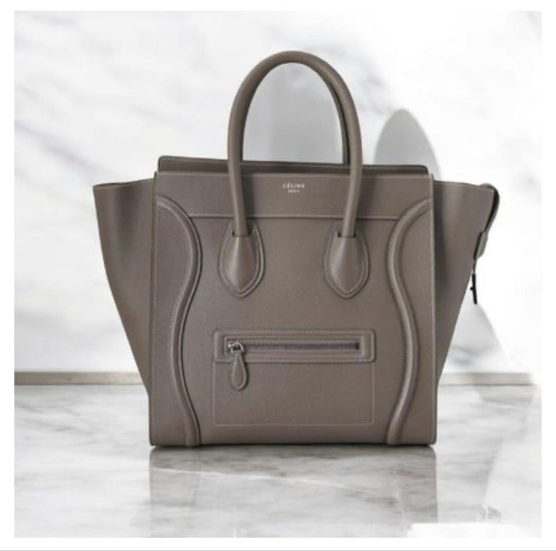 Celine Luggage Phantom Tote Bag Greige Leather Handbag