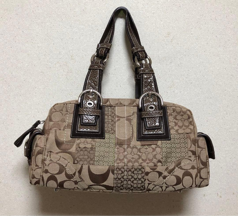 Coach Handbag Shoulder Bag Brown Leather