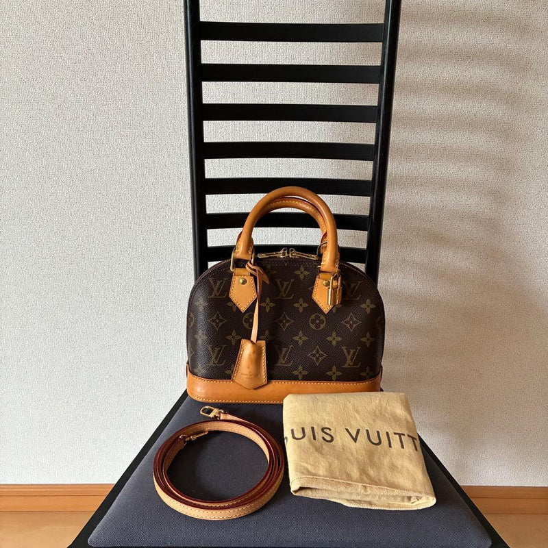 Louis Vuitton Monogram Alma Bb M53152 Handbag Brown Gold Hardware