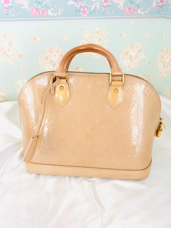 Louis Vuitton Alma Pm Handbag Vernis Pink Beige