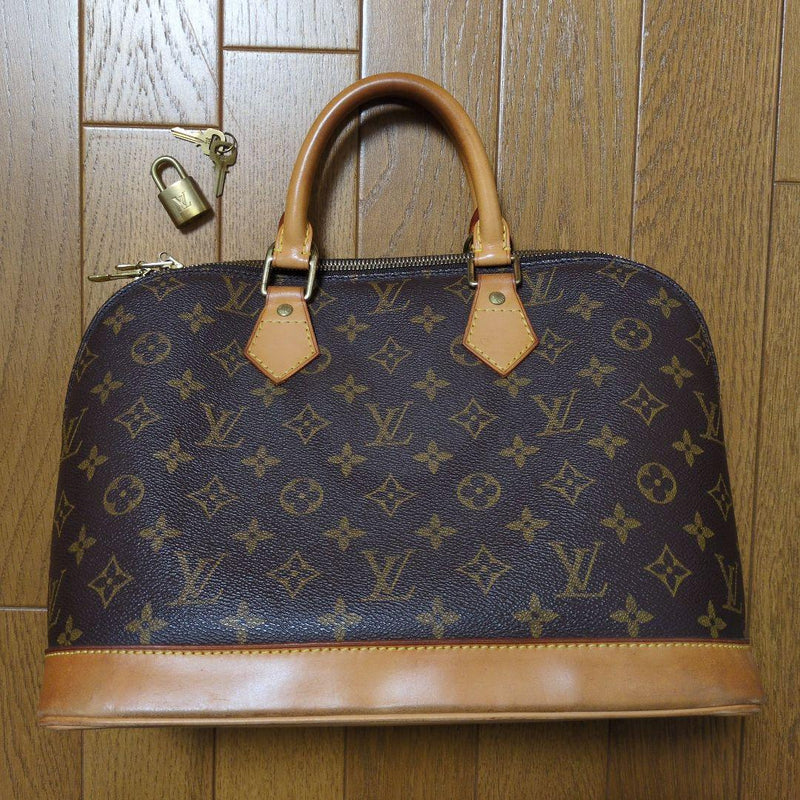 Louis Vuitton Alma M51130 Handbag Monogram Canvas Brown Gold Hardware