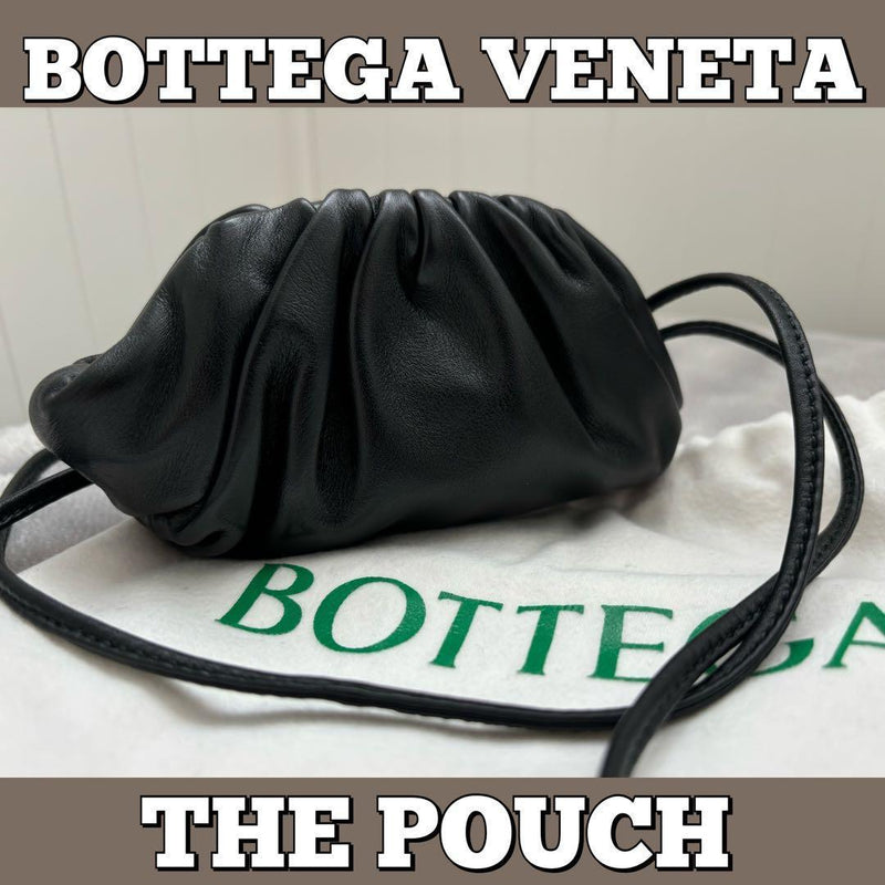 Bottega Veneta The Pouch Handbag Shoulder Bag Black Leather