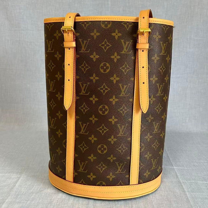 Louis Vuitton Monogram Bucket Gm M42236 Handbag Canvas Leather Gold Hardware