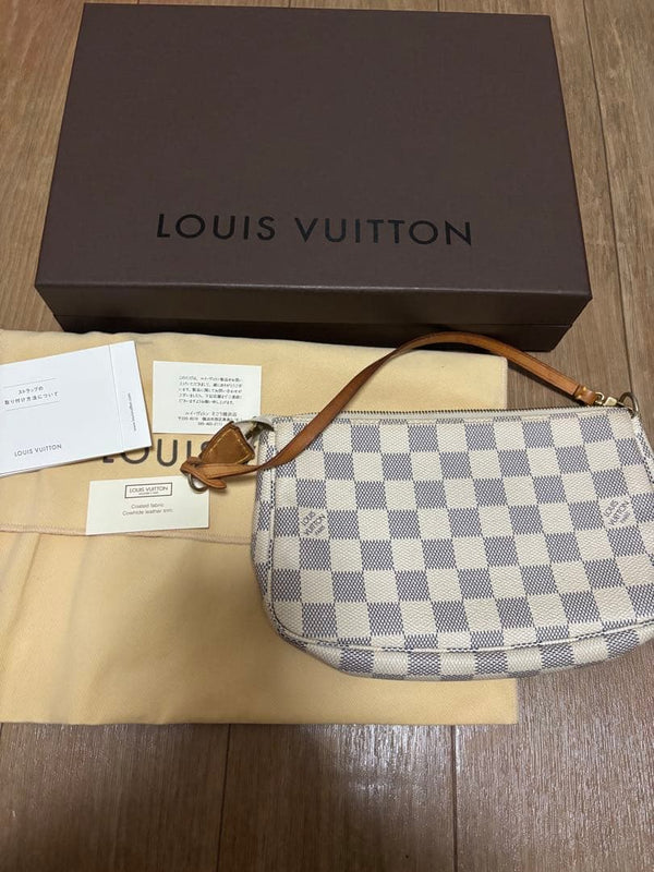 Louis Vuitton Damier Azur Mini Pochette Accessoires Handbag Pouch