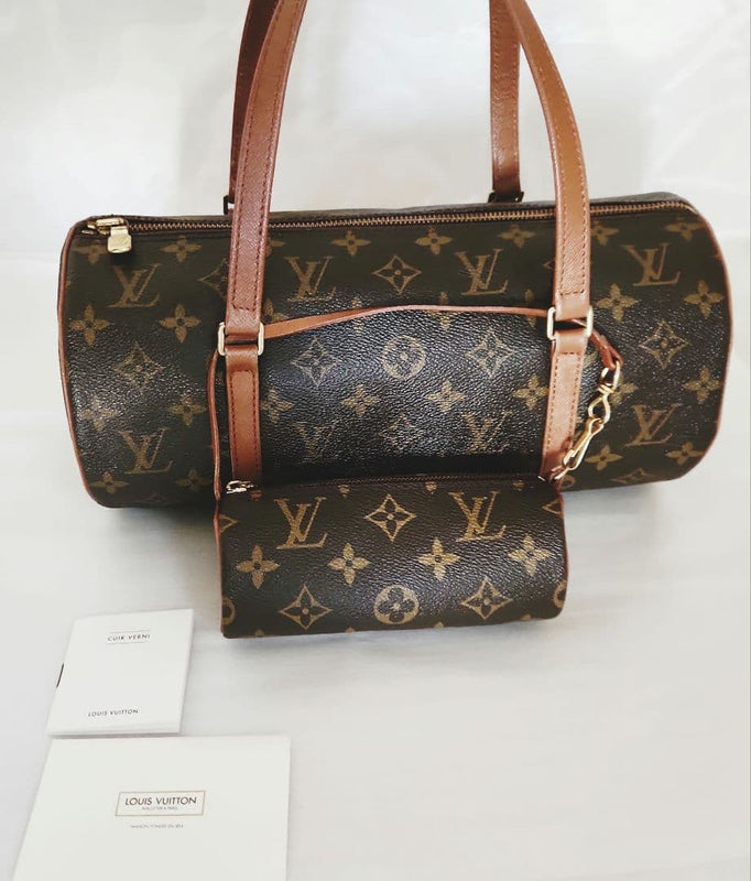 Louis Vuitton Monogram Papillon Shoulder Bag Pouch Set