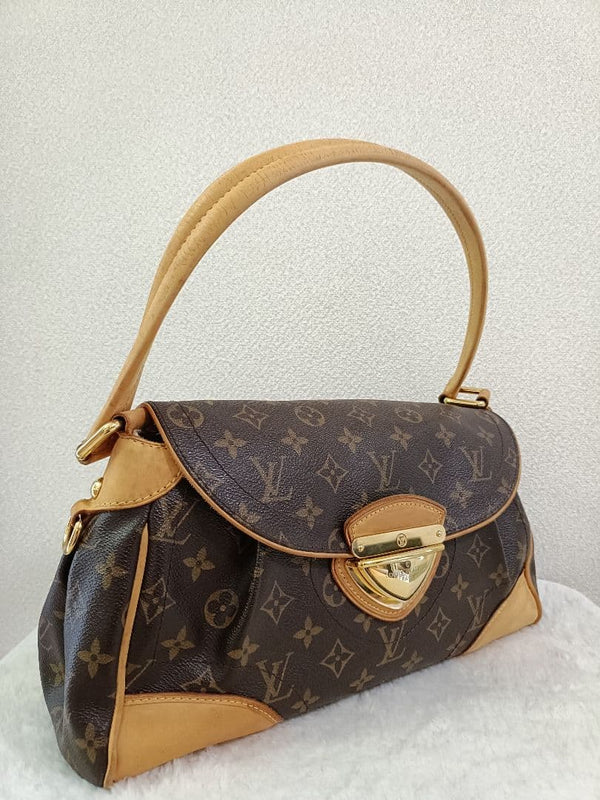 Louis Vuitton Monogram Beverly Mm FL3097 Handbag Canvas Brown Beige