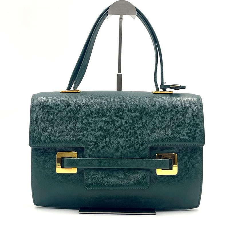 Delvaux Madam Handbag Dark Green Leather D-logo Charm