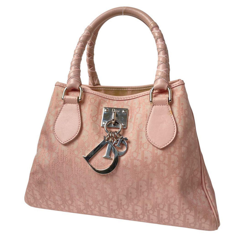 Christian Dior Trotter Tote Bag Canvas Pink Handbag