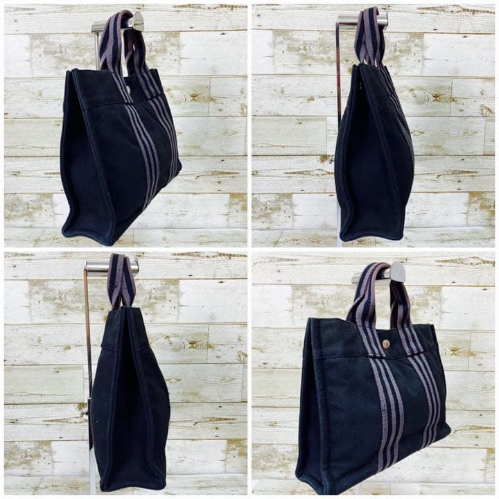 Hermes Handbag Black Leather Tote