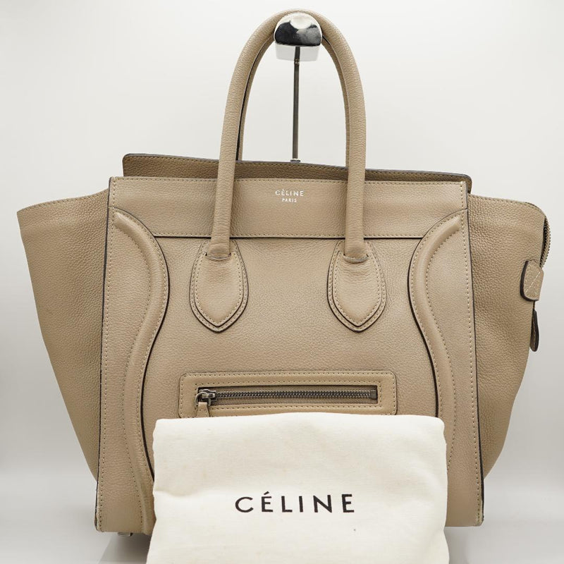 Celine Luggage Medium Shopper Handbag Leather Beige