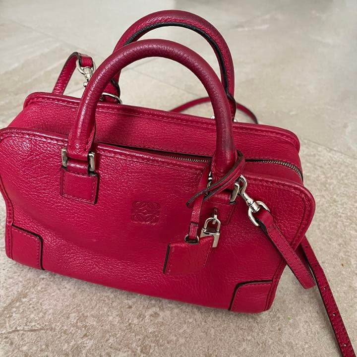 Loewe Amazona Handbag Shoulder Bag Leather Dark Red