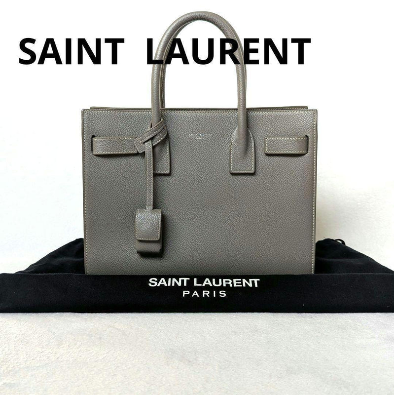 Saint Laurent Sac De Jour Baby Handbag Shoulder Bag Gray Leather