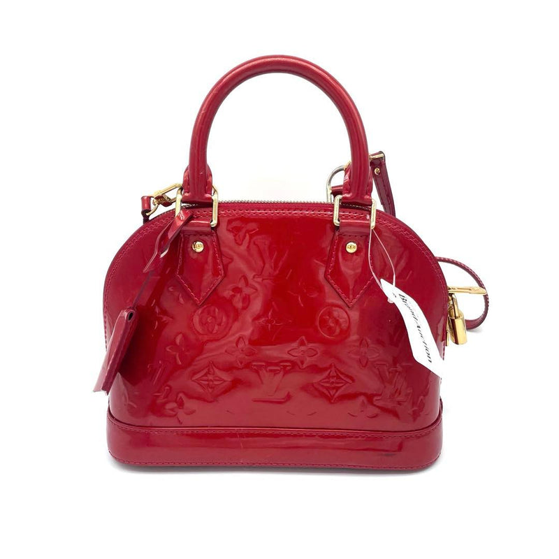 Louis Vuitton Alma Bb Vernis Handbag Monogram Patent Leather Rouge Gold Hardware