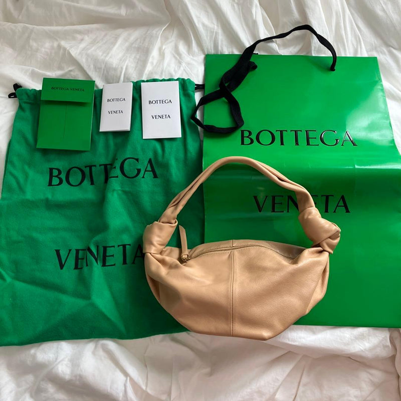 Bottega Veneta Double Knot Mini Handbag Leather Almond