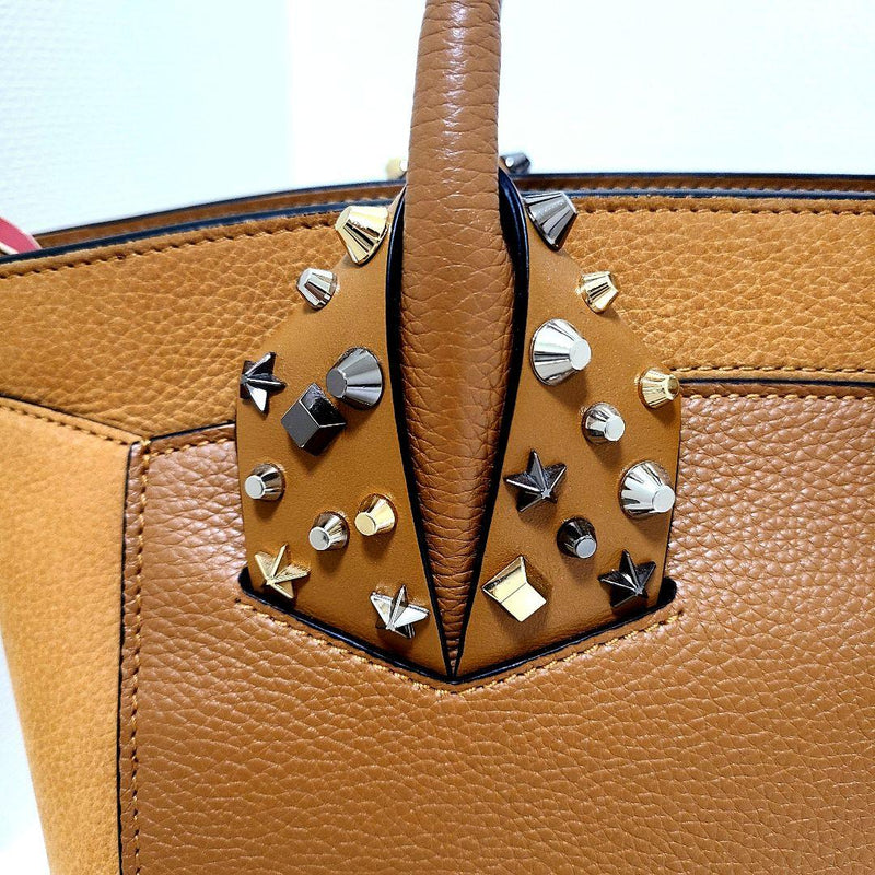 Christian Louboutin Heloise Small Handbag Leather Brown Red Studded