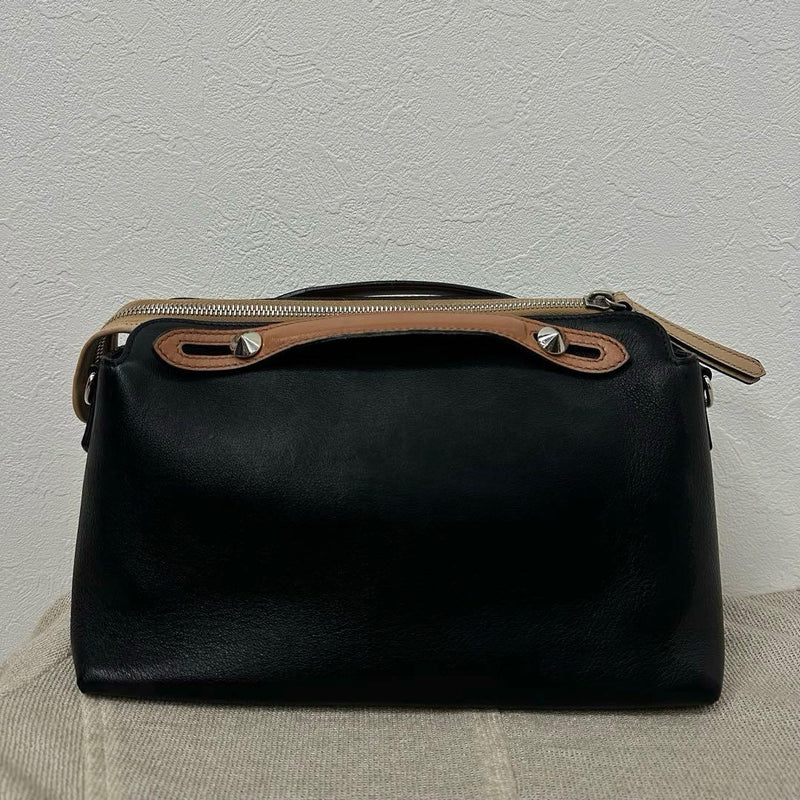 Fendi By The Way Tricolor Leather Shoulder Crossbody Bag Black Beige Green
