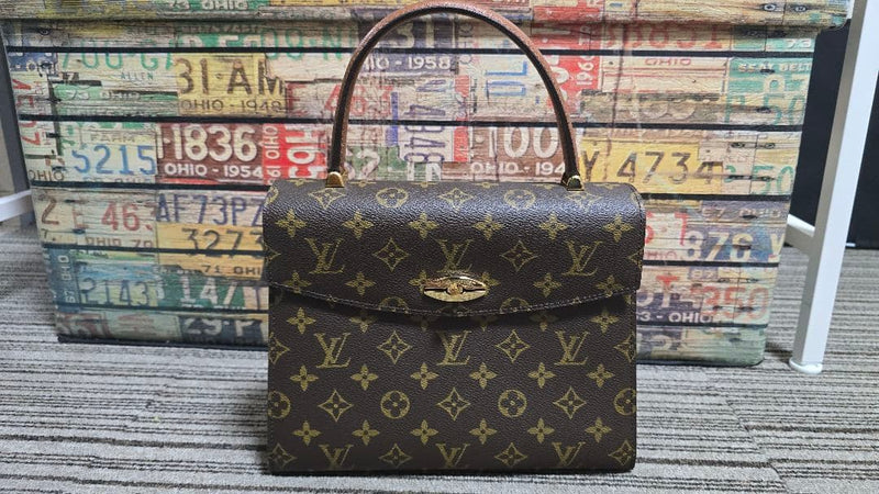 Louis Vuitton Monogram Handbag Brown Leather