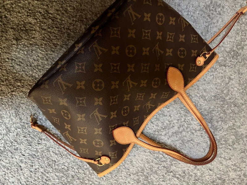Louis Vuitton Monogram Handbag Shoulder Bag Leather Brown