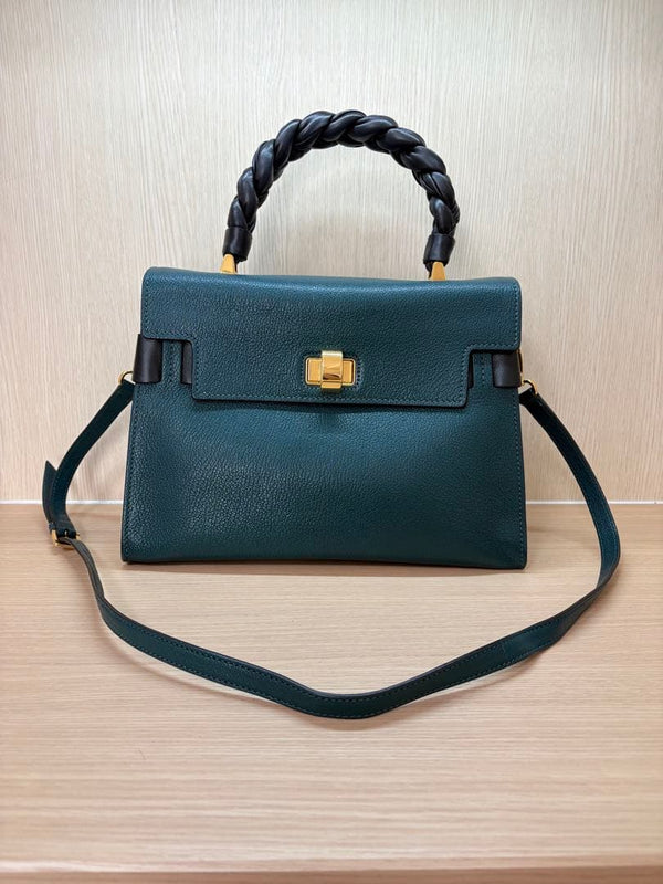 Miu Miu 2 Way Handbag Shoulder Bag Goat Leather Green