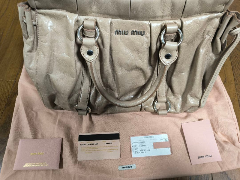 Miumiu Vitello Lux Handbag Shoulder Bag Leather