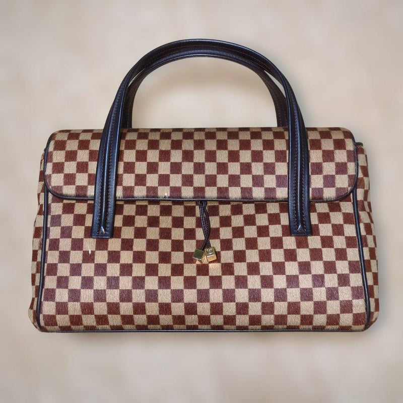 Louis Vuitton Damier Sauvage Lion Handbag Hareskin Brown