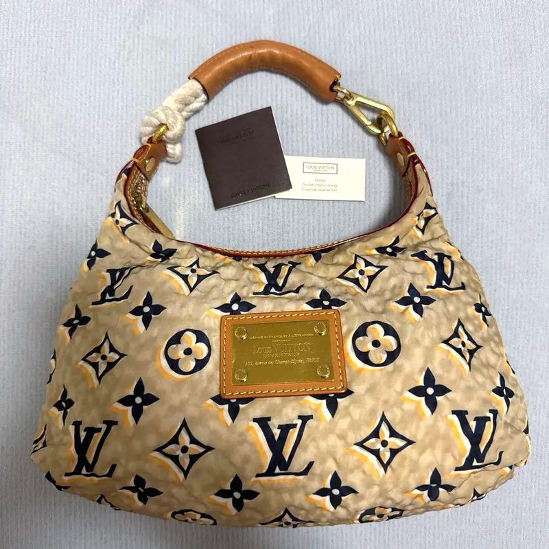 Louis Vuitton Cruise 2010 Bulle Pm Shoulder Bag Nylon Beige Gold Hardware