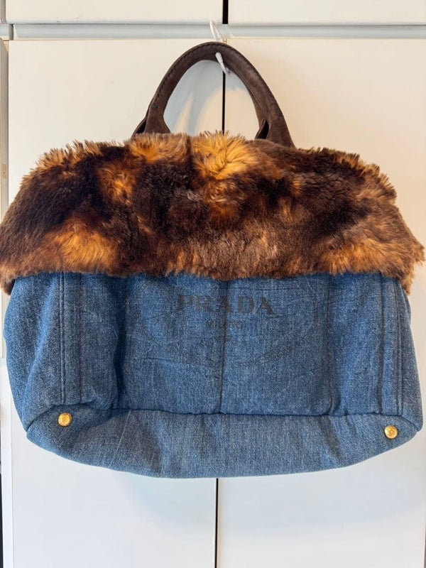 Prada Canapa Tote Bag Blue