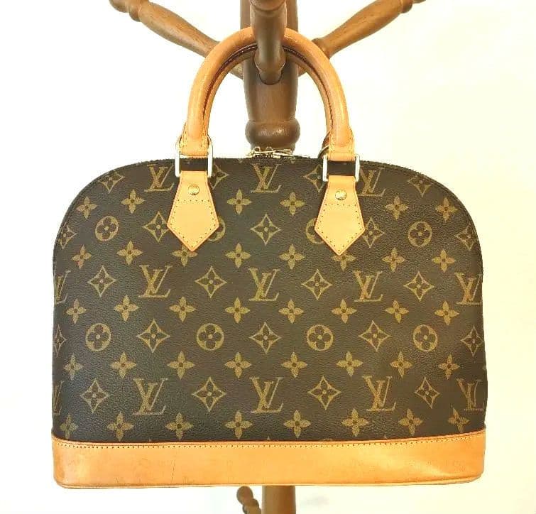 Louis Vuitton Alma Monogram Handbag Brown Leather