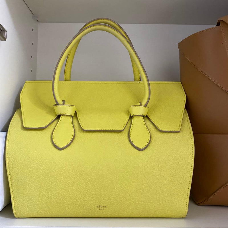 Celine Handbag Shoulder Bag Leather Yellow