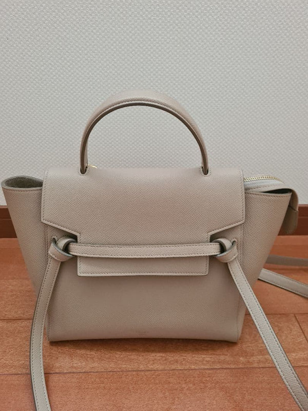 Celine Belt Bag Micro 180153ZVA.18LT Handbag Grained Calfskin Beige