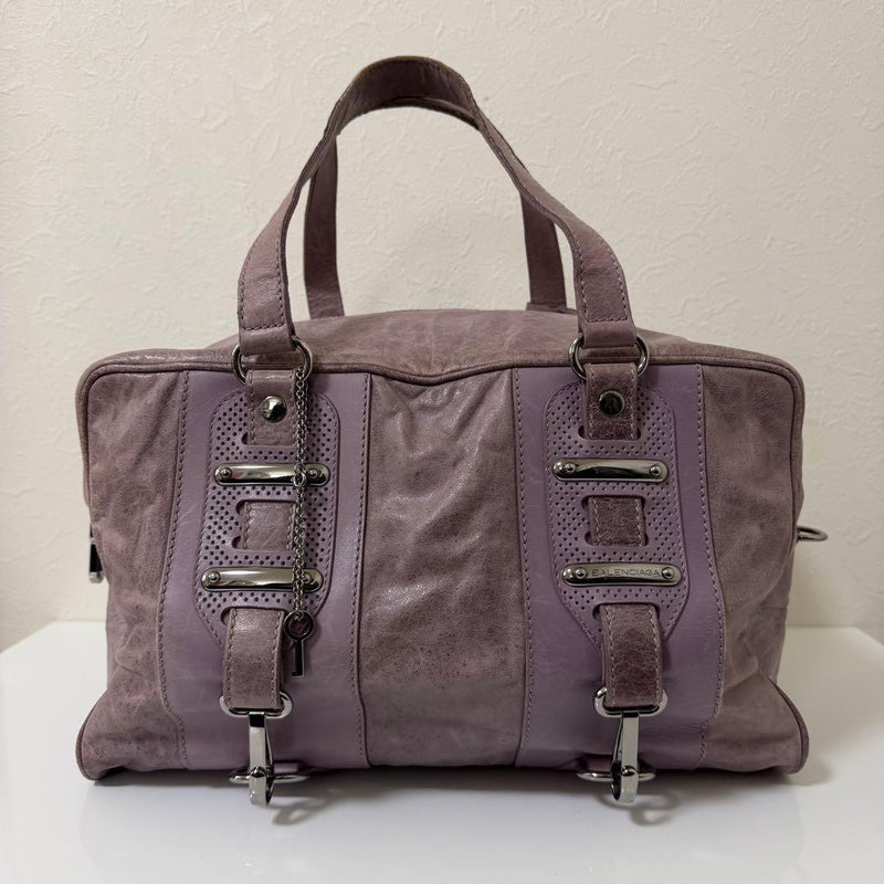 Balenciaga The Box Boston Bag Leather Pink Handbag