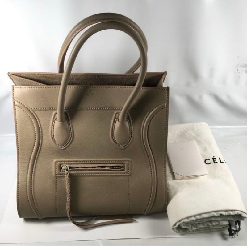 Luggage Tote Handbag Beige