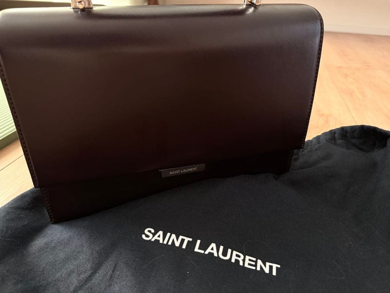 Saint Laurent Handbag Wine Red Leather