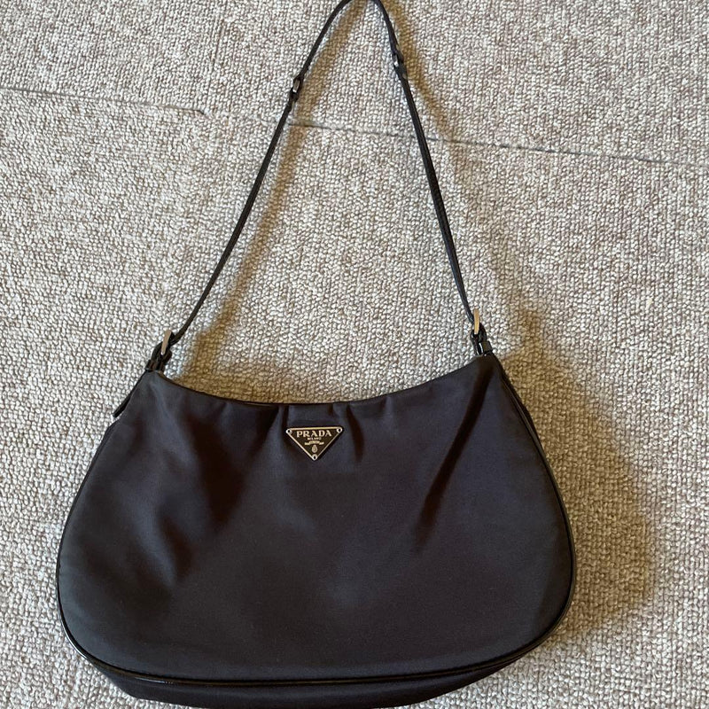 Prada Handbag Nylon Dark Brown Tote Bag