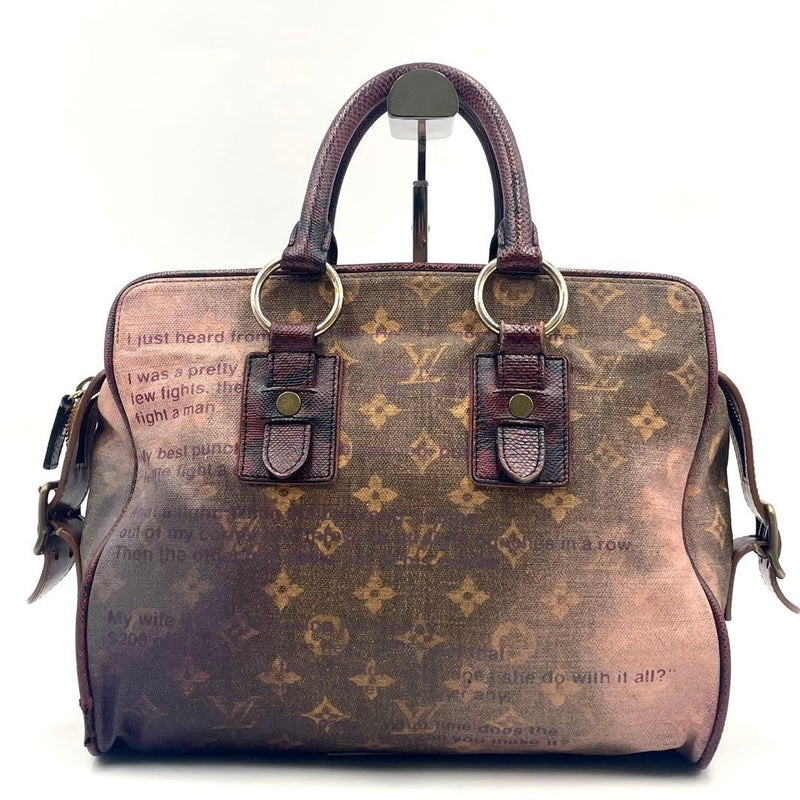 Louis Vuitton Monogram Jokes Violet M95739 Mini Boston Bag Leather Pvc Red