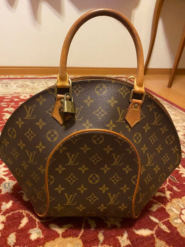 Louis Vuitton Ellipse Mm Monogram Handbag Brown Leather Shoulder Bag