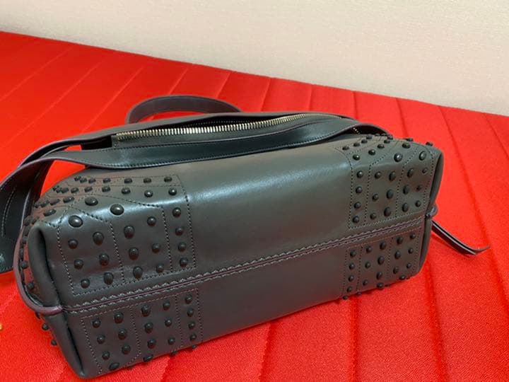Wave Bag Shoulder Bag Leather Dark Green Handbag