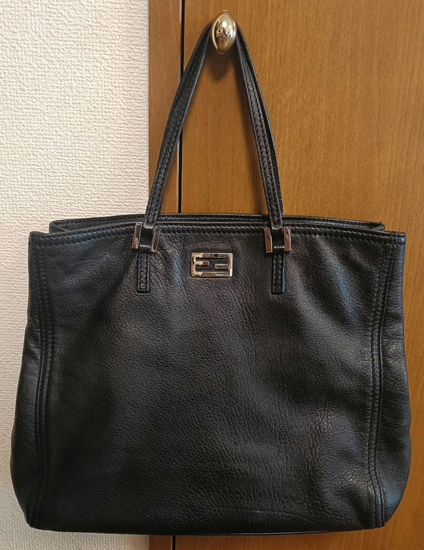 Fendi Handbag Shoulder Bag Tote Black Leather